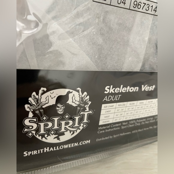 SPIRIT SKELETON VEST Size Adult S/M - Picture 4 of 10